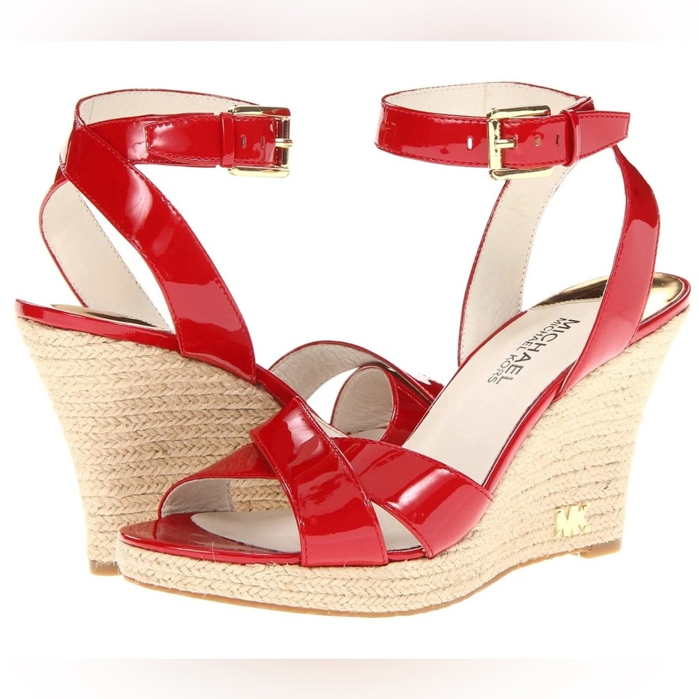 Michael Kors Red Patent Wedges